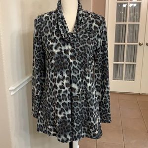 Coco Bianco black/gray animal print top Size S